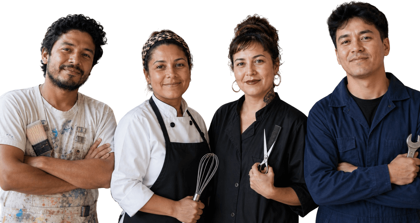 Profissionais MEI de diferentes áreas